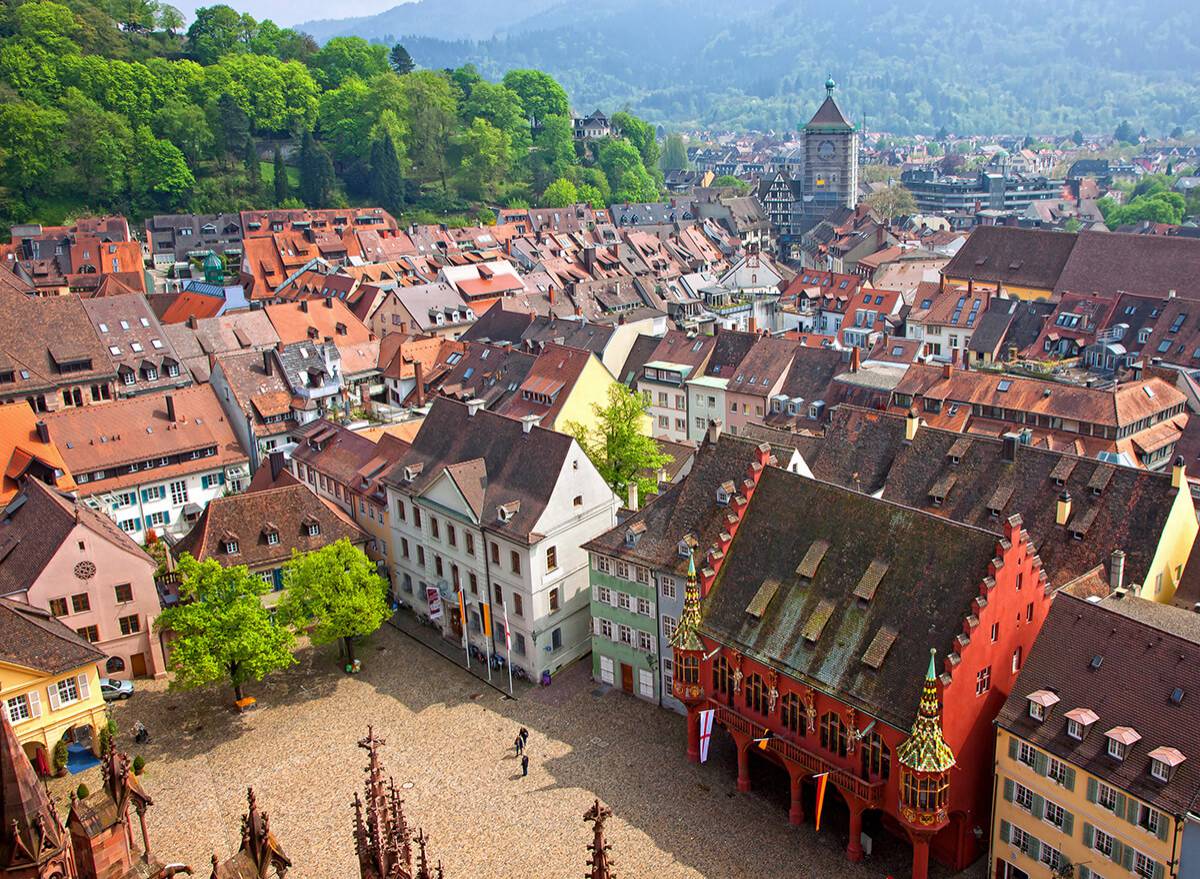 Freiburg Marktplatz Ansicht von oben